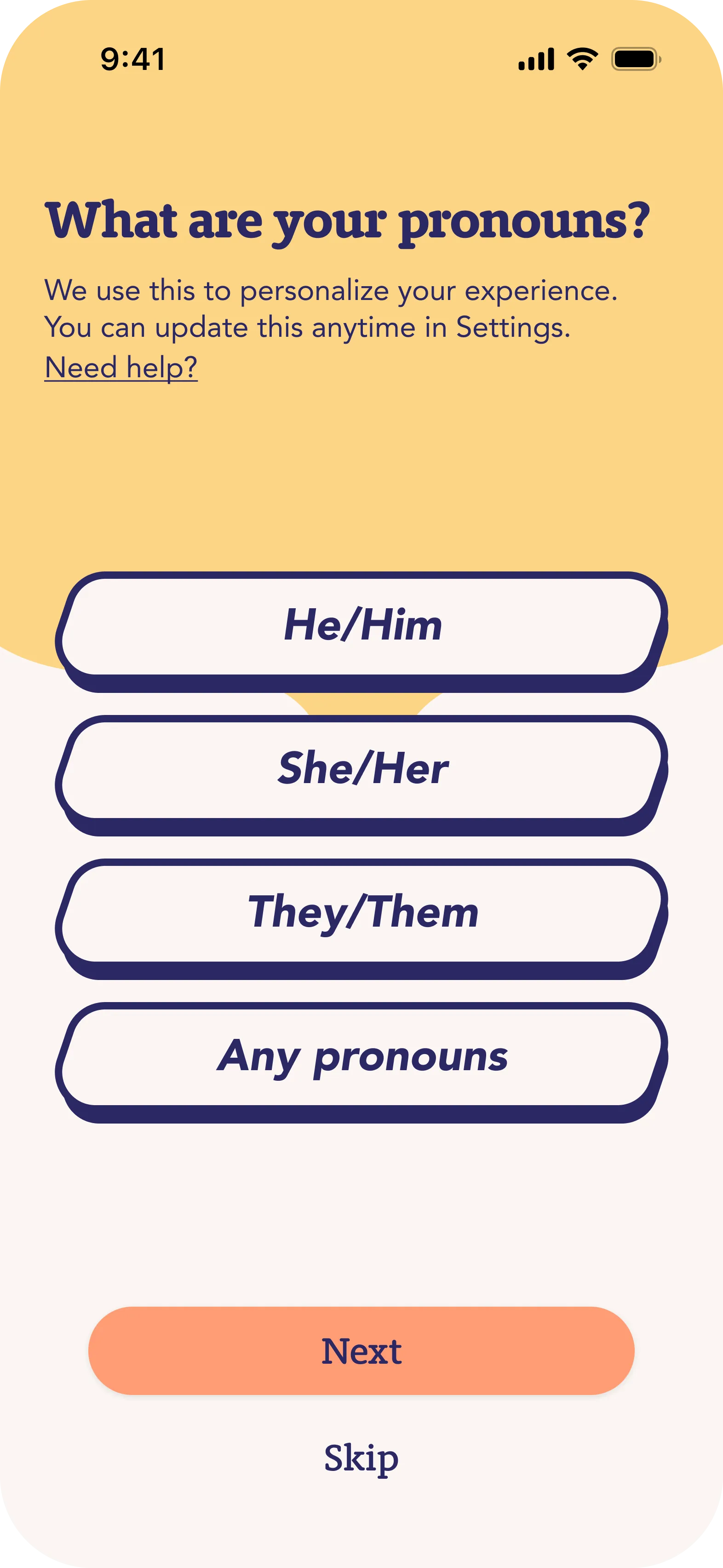 Identity setup