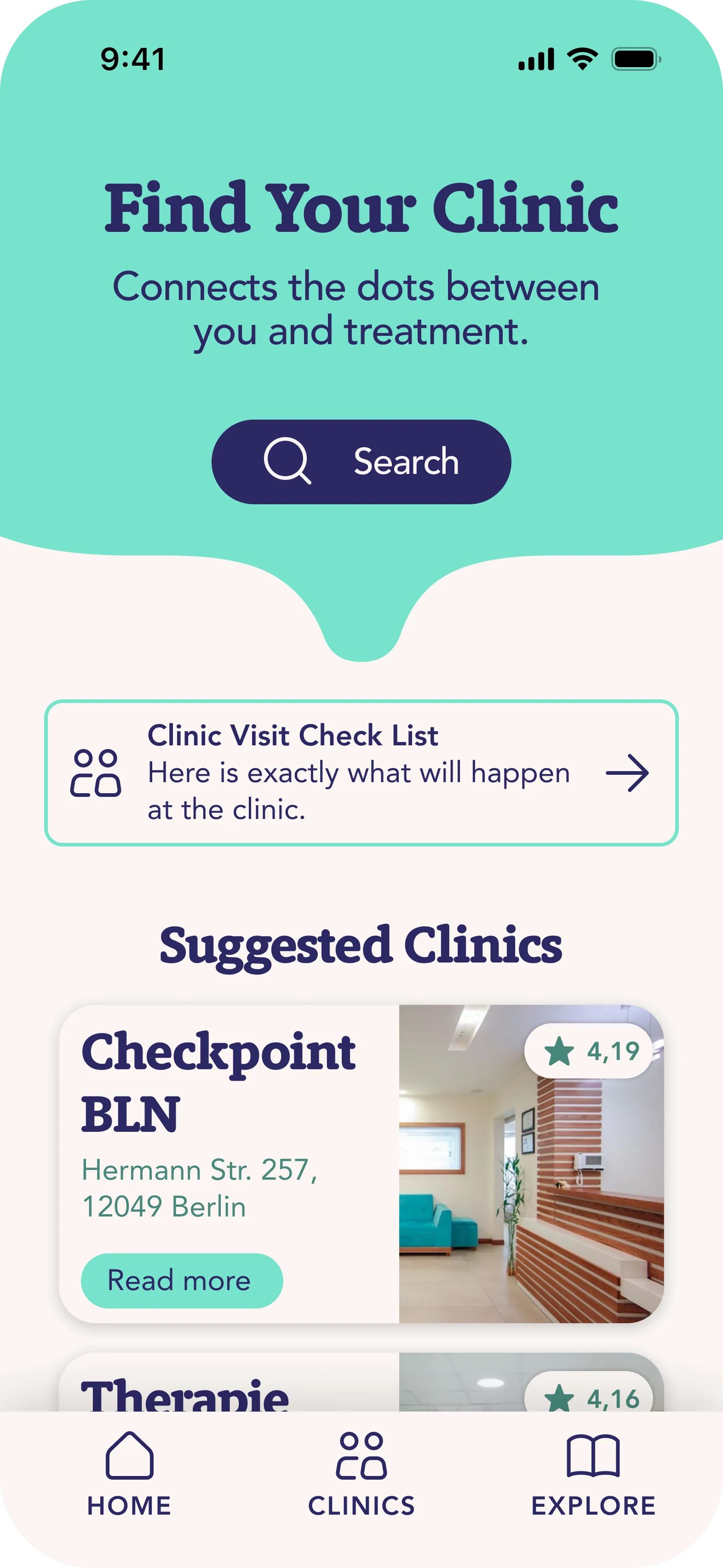 Find nearby clinics